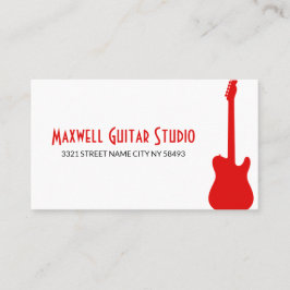 Guitar Lessons Instructor Music Studio Business Visitkort