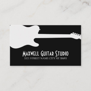 Guitar Lessons Instructor Music Studio Business Visitkort