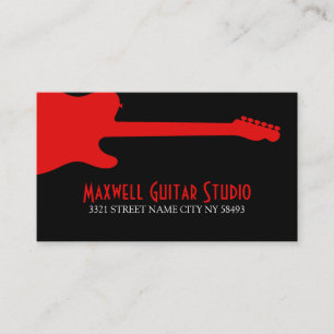 Guitar Lessons Instructor Music Studio Visitkort