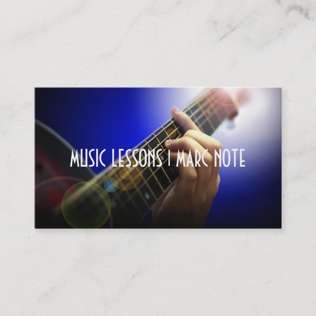Guitar Lessons Music Instruments Instructor Visitkort (Framsida)