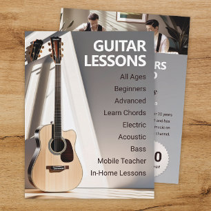 Guitar Lessons Music Teacher Flyer-mall Reklamblad