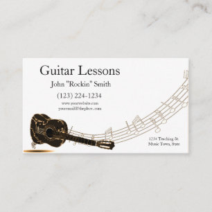 Guitar Lessons Musik noter Visitkort