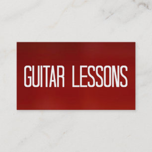 Guitar Lessons Red Affärskort Visitkort