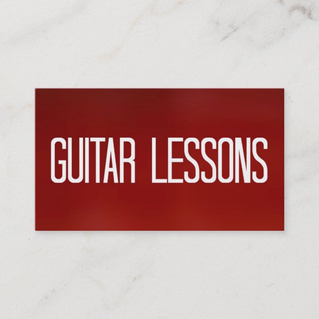 Guitar Lessons Red Affärskort Visitkort (Framsida)