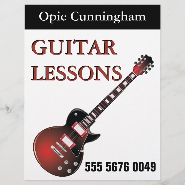 GUITAR Lessons Teacher Business Advertising Flyer (Framsidan)