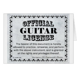 Guitar-licens Hälsningskort
