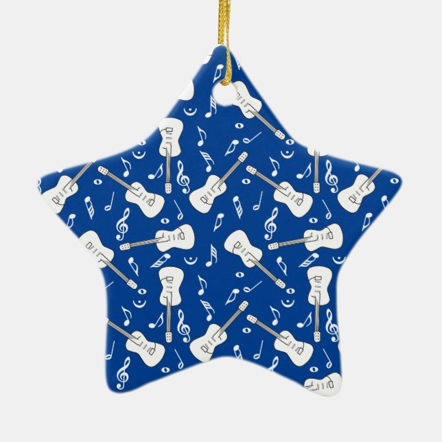 Guitar Linjer Musik noter Keramic Ornament (Baksidan)