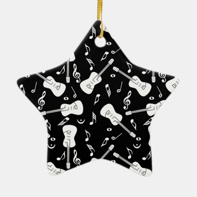 Guitar Linjer Musik noter Keramic Ornament (Baksidan)