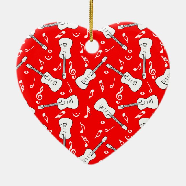 Guitar Linjer Musik noter Keramic Ornament (Baksidan)