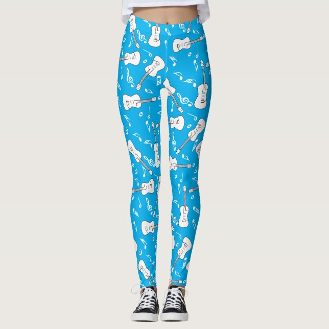 Guitar Linjer Musik noter Leggings (Framsida)