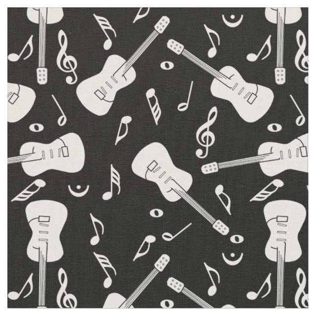 Guitar Linjer Musik noter Tyg (Närbild)