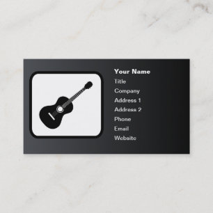 Guitar Logotyp Anpassade Black Visitkort