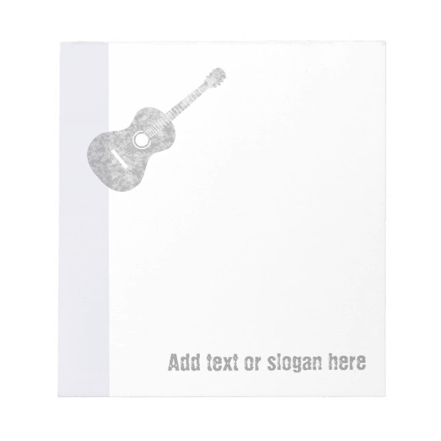 Guitar Logotyp och Slogan Anteckningsblock (Framsida)
