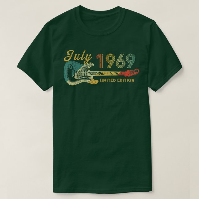 Guitar Lover 53 Year Old Gifts July 1969 Limited E T Shirt (Design framsida)