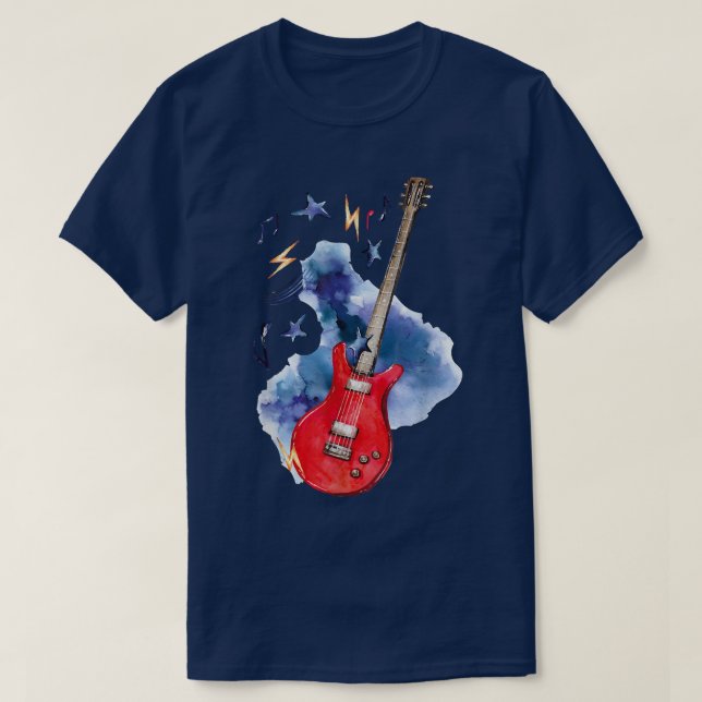 Guitar Lover For Guitarist Retro  T Shirt (Design framsida)