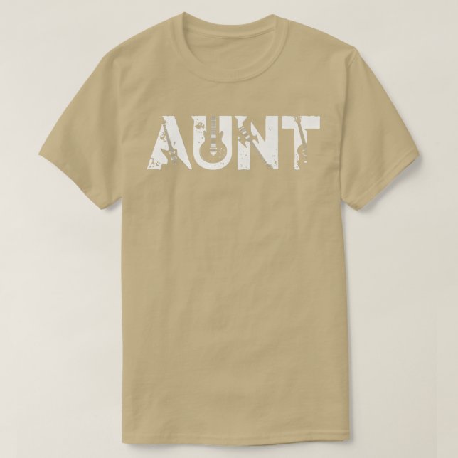 Guitar Lover Guitarist Aunt Funny Music Mothers Da T Shirt (Design framsida)