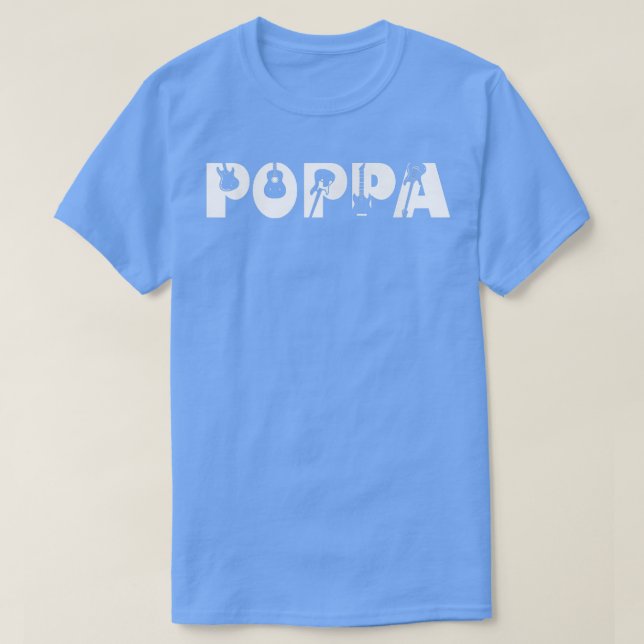 Guitar Lover Guitarist Poppa Funny Music Fathers D T Shirt (Design framsida)