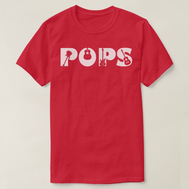 Guitar Lover Guitarist Pops Funny Music Fathers Da T Shirt (Design framsida)