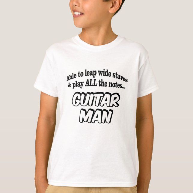 Guitar Man - Music Superhjälte T Shirt (Framsida)