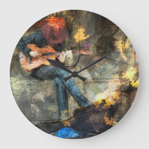 Guitar Man Stor Klocka