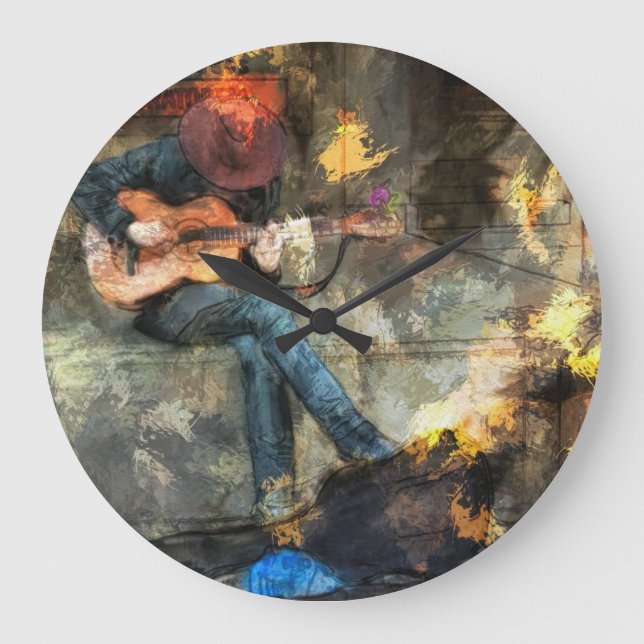 Guitar Man Stor Klocka (Framsida)