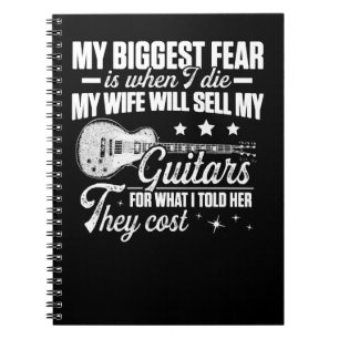 Guitar Manar Guitarist Pappa Wife Sell Guitar Play Anteckningsbok