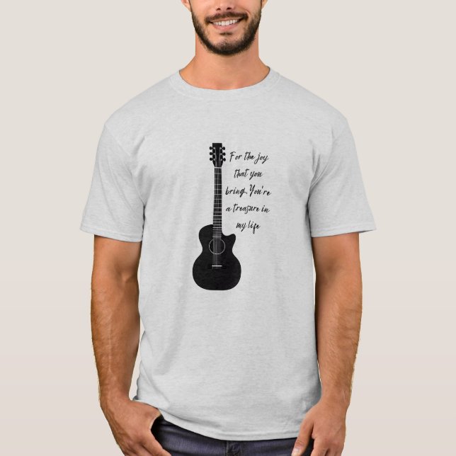 Guitar med enkel Dikt T Shirt (Framsida)