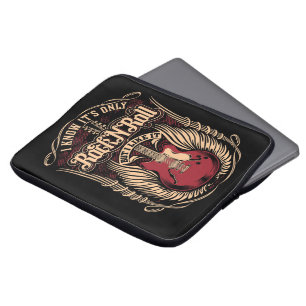 Guitar med Rock and roll-citat Laptop sleeve