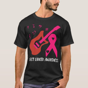 Guitar med Rosa Medvetenhet om bröstcancer hos men T Shirt