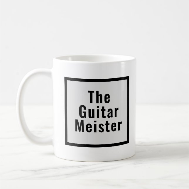 Guitar Meister Grått Black Music Instrument Kaffemugg (Vänster)