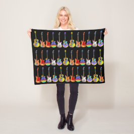 Guitar mönster Colorful Fleecefilt