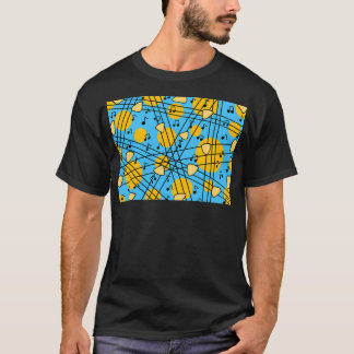 Guitar Mönster i Gult och Blå musik. T Shirt