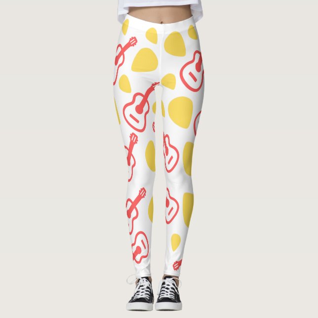 Guitar Mönster Leggings (Framsida)