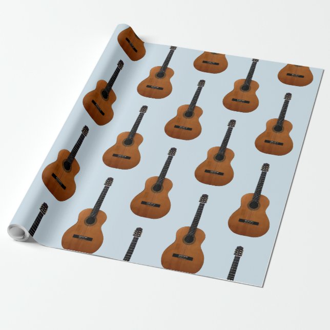 Guitar Mönster Musical Instrument Blue Presentpapper (Utrullad)