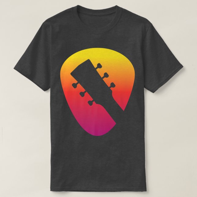 Guitar Moonlight Nature Lake Shadow Loves String M T Shirt (Design framsida)