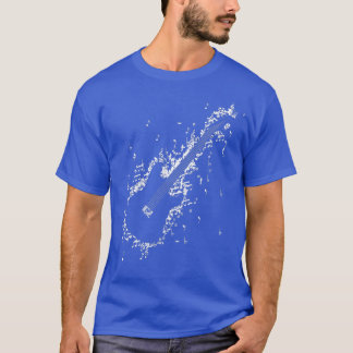 Guitar Motif Men Women Design Notes Electric  T Shirt