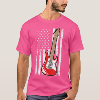 Guitar Music Älskare Guitar American Flagga T Shirt