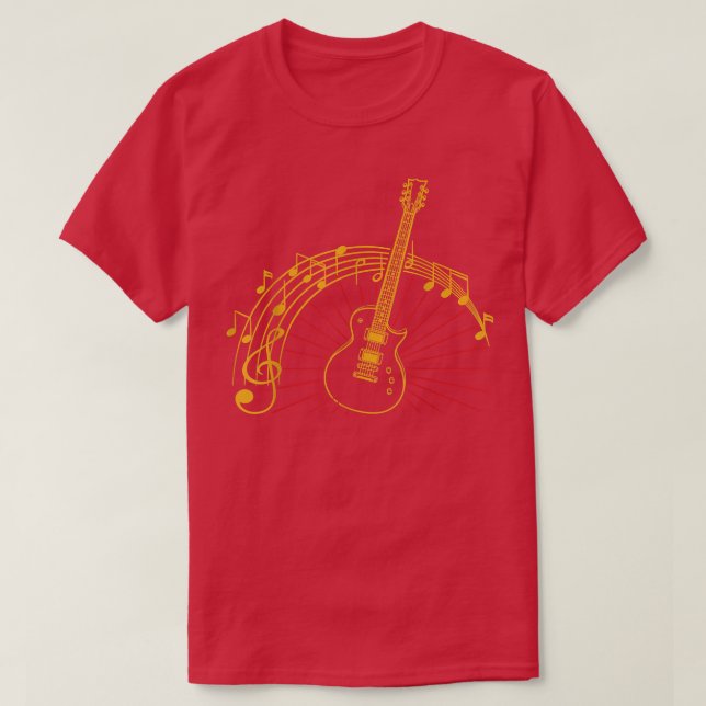 Guitar Music Älskare Guitar T Shirt (Design framsida)