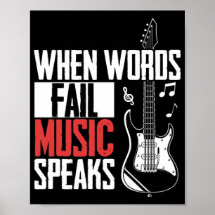 Guitar Music Älskare när Ord Misslyckas musikhögta Poster