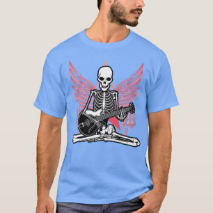 Guitar Music Älskare Skeleton Vingar Angel Guitar T Shirt
