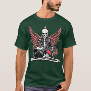 Guitar Music Älskare Skeleton Vingar Angel Guitar T Shirt