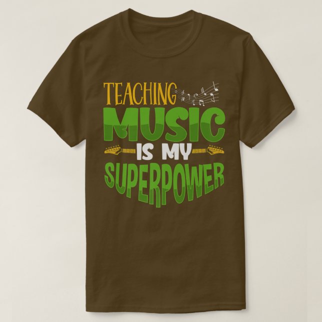Guitar Music Älskare Teaching Music är min superma T Shirt (Design framsida)