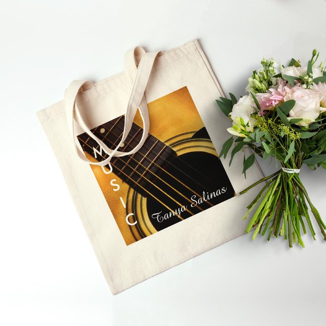 Guitar Music Bag Personlig Namn | Guitarist Tygkasse (Skapare uppladdad)