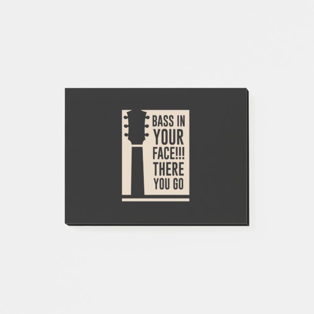 Guitar Music Bass i Ansikte Post-it Block (Framsida)