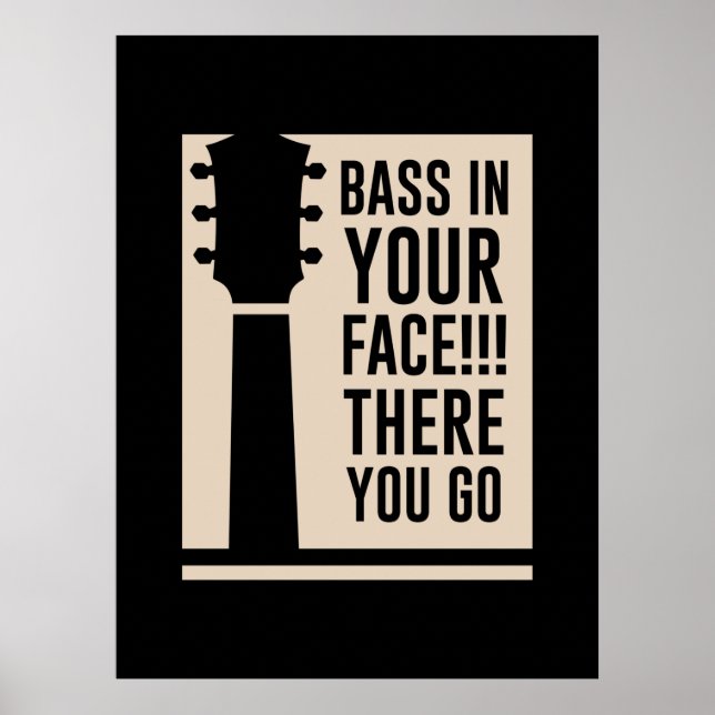 Guitar Music Bass i Ansikte Poster (Framsidan)