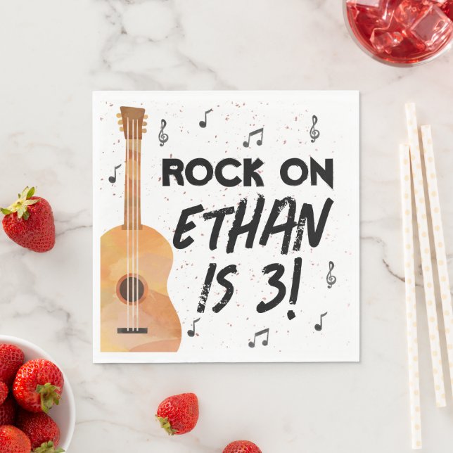 Guitar Music Födelsedagsfest Papper Napkins Pappersservett (Insitu)