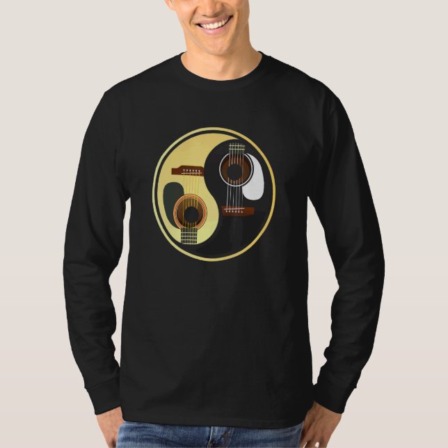 Guitar Music Guitar Yin Yang T Shirt (Framsida)