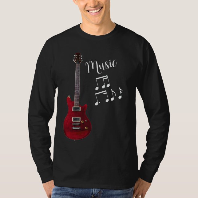 Guitar Music Långärmad Unisex T-Shirt (Framsida)