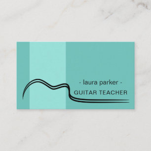 Guitar Music Lärare Lessons Acoustic Minimal Visitkort
