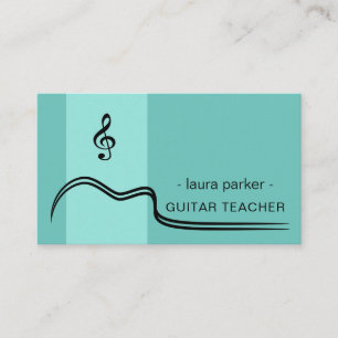 Guitar Music Lessons Acoustic Minimal Visitkort